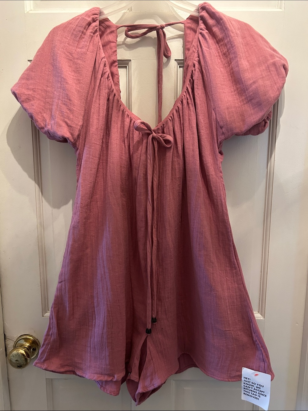 ASOS Dusty Rose Short-Sleeve Romper